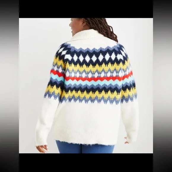 NWT Aerie Fair Isle Half Zip Sweater Wool Blend Cozy Soft Nordic Pattern
Small - Picture 7 of 12